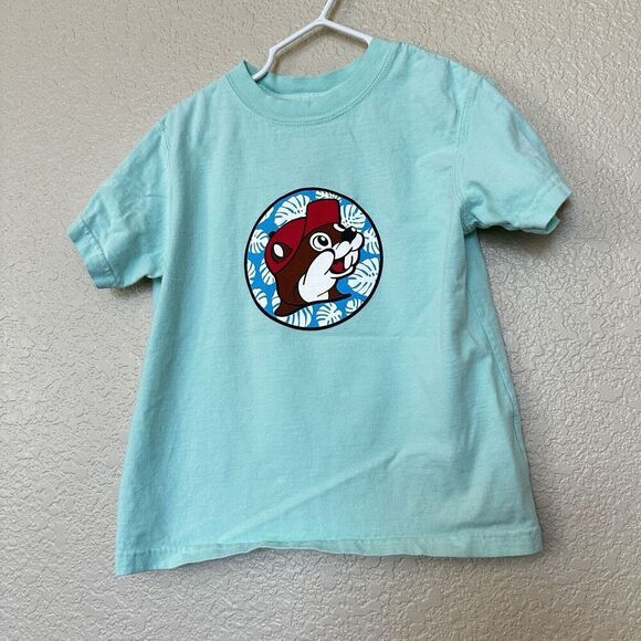 Buc-ees Texas Parrot Aqua T-shirt Bucee Beaver Truck Stop Graphic Tee - Y XS - Picture 2 of 3